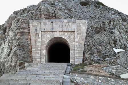 Entering to the tunnel to mausoleum of Prince Mirko  of Montenegroの写真素材