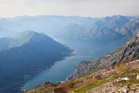 Bay of Kotor, Montenegro, on a summer day, view from above