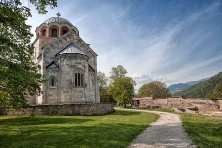 Virgin's church of Studenica monastery  in Serbiaの写真素材