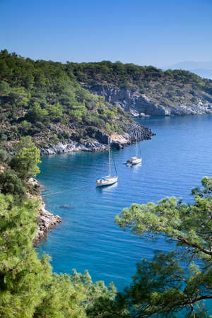 Scenic bay near to Kemer, Turkey, view from aboveの写真素材