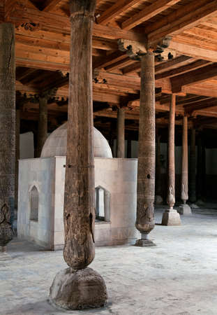 Friday - Djuma - mosque with wooden columns, Khiva, Uzbekistanの写真素材