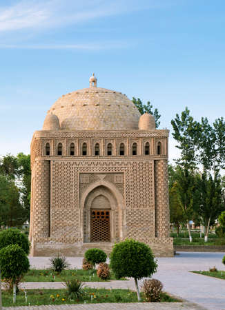 Ismail Samanid Mausoleum in Bukhara, ancient city in Uzbekistanの写真素材