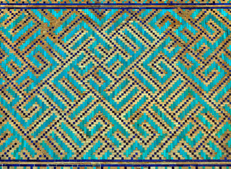 Old Eastern mosaic on the wall, Uzbekistanの写真素材