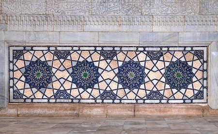 Old Eastern mosaic on a wall, Uzbekistan