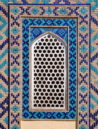 Typical open-work window, Uzbekistanの写真素材