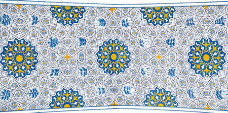 Wall painting of Kok Gumbaz mosque, Uzbekistanの写真素材