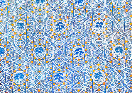 Wall painting of Kok Gumbaz mosque, Uzbekistan