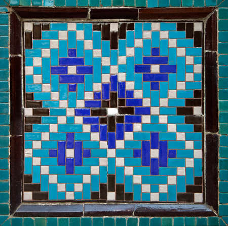 Old Eastern mosaic on the wall, Uzbekistan