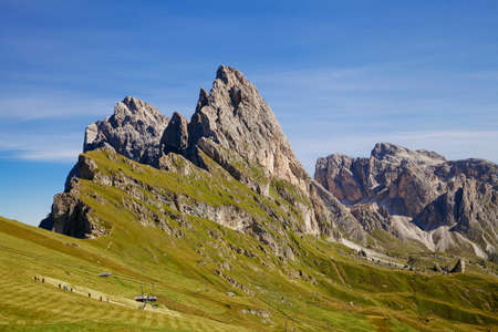 Seceda mountain in the Dolomitesの写真素材