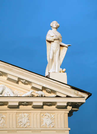 Statue on the roof of the Vilnius cathedral