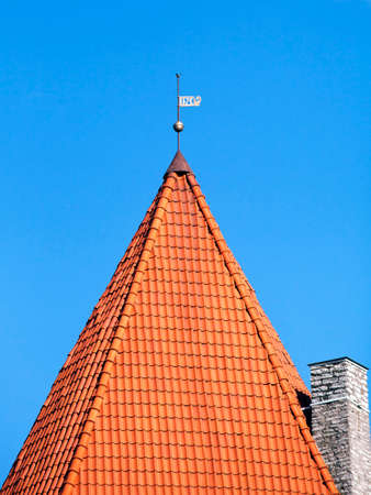 Roof of an old towerの写真素材