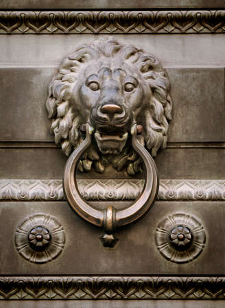 Lion head door knockerの写真素材