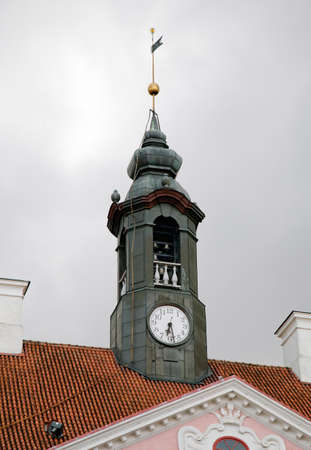 Tartu town hall in historical centre, Estoniaの写真素材