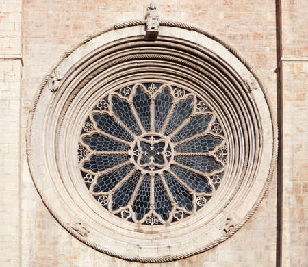 Rose window of Trento cathedralの写真素材