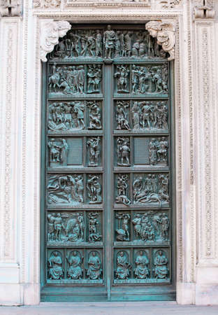 Door of the Milan cathedralの写真素材