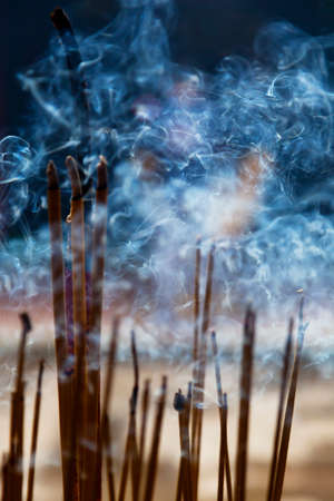 Incence sticks in a Buddhist templeの写真素材