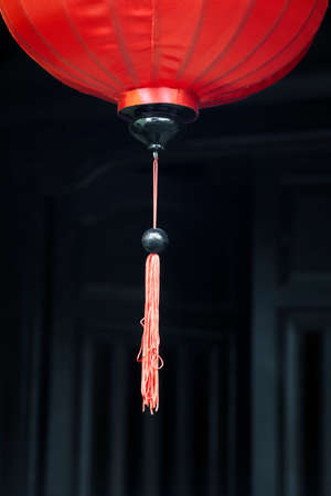 Red Chinese lantern, view from below