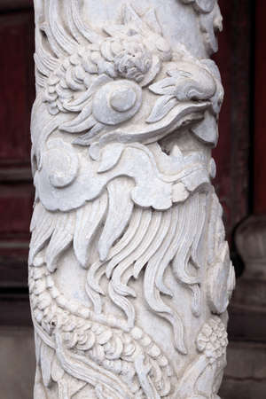 Dragon decoration in Imperial Palace in Hue, Vietnamの写真素材