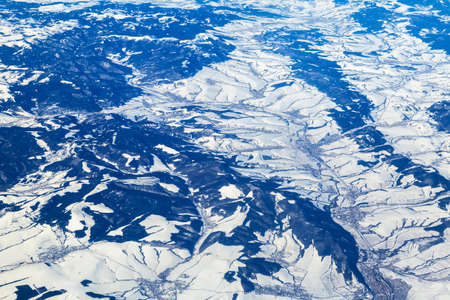 Mountains, view from airplaneの写真素材