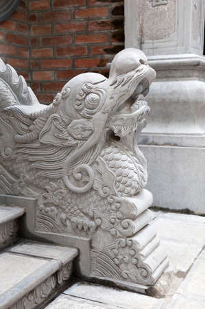 Dragon-shaped handrail in Hanoi, Vietnamの写真素材