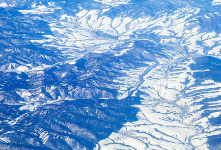Mountains, view from airplaneの写真素材