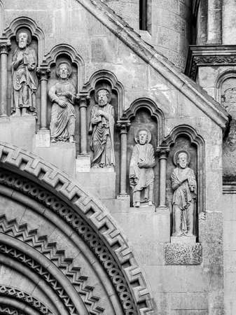 Facade of Jak Church in Budapest