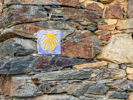 Road sign of Camino de Santiagoの写真素材