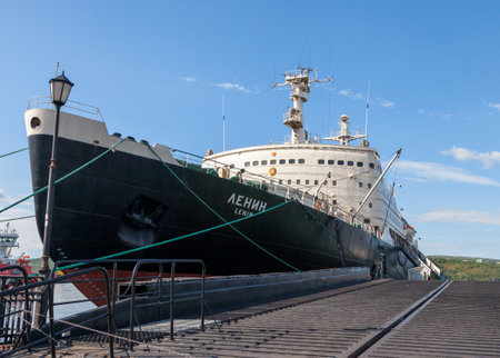 MURMANSK, RUSSIAN FEDERATION - AUGUST 06, 2015 - The first Soviet nuclear powered icebreaker Leninの写真素材