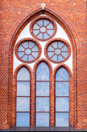Window of Saint Florian cathedral in Warsaw