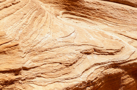 Close up of a vertical cliff in Timna Valley, Israelの写真素材