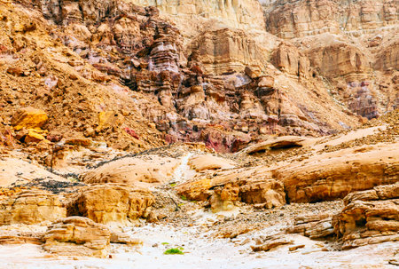 View of barren land of Timna Valley, Israelの写真素材