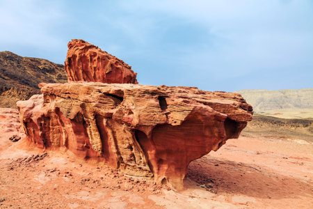 Rock formation in Timna Valley, Israelの写真素材