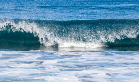 Blue sea wave on a sunny dayの写真素材