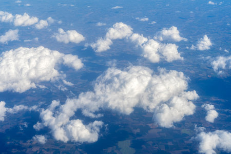 White and clouds background, view from aboveの写真素材