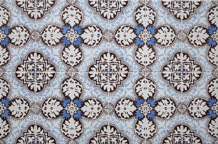 Detailed seamless azulejo tiling feature blue patterns typical of Portugal's architectural heritage