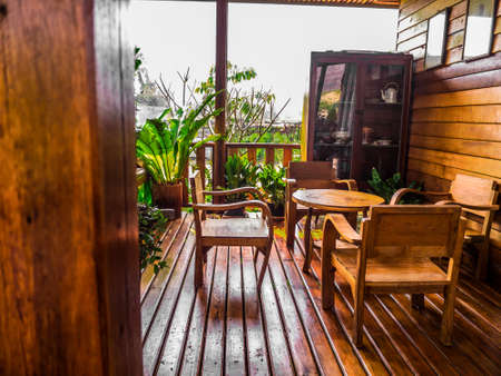 Living room furnishings with  Wooden furniture のeditorial素材