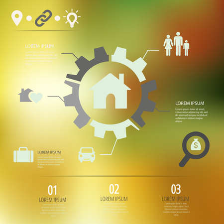 infographic with unfocused background,Template for cycling diagram designのイラスト素材