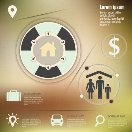 infographic with unfocused background,Template for cycling diagram designのイラスト素材