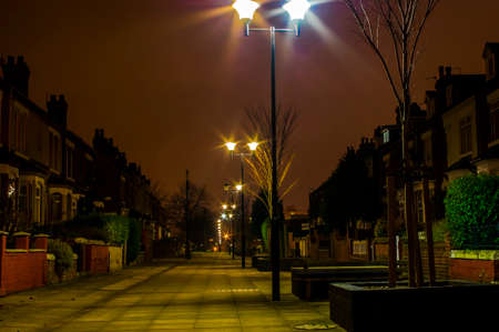Doncaster Centre -  street in the nightの写真素材