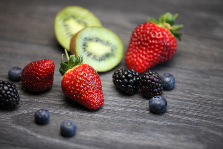 Fresh assorted berriesの写真素材