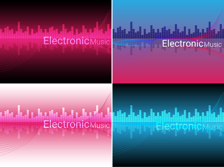 Electronic Music Background Illustrationのイラスト素材
