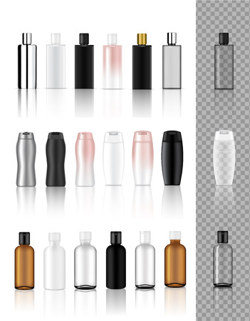 3D Mock up Realistic Transparent Cosmetic Bottle for Healthy, food and Skincare Background Illustrationのイラスト素材