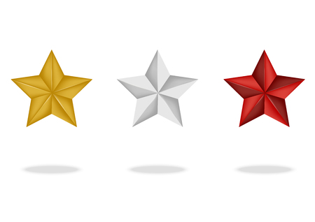 3D Premium Star With Shadow on White Background vector Illustrationのイラスト素材