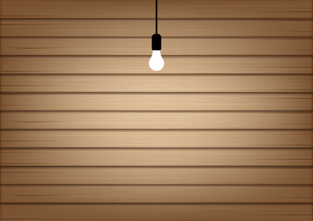 3D Mock up Realistic Wood and Lamp Light Background Illustration Vectorのイラスト素材