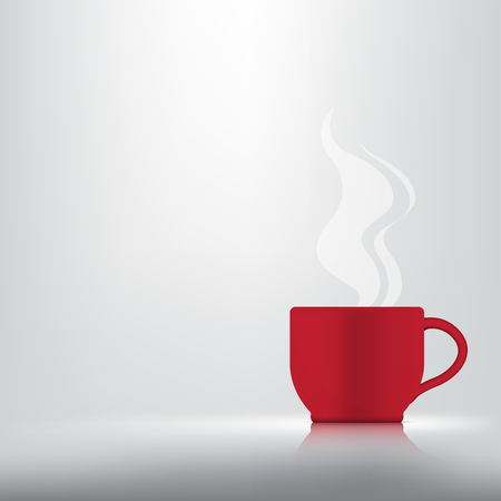 3D Mock up Realistic a cup of coffee, tea or hot milk for Drink product with smoke Background.のイラスト素材