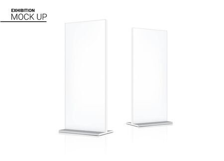 Mock up Realistic Roll up Banner Kiosk Display 3D POP Booth for Sale Marketing Promotion  Background Illustration. Event Exhibition Concept Design.のイラスト素材