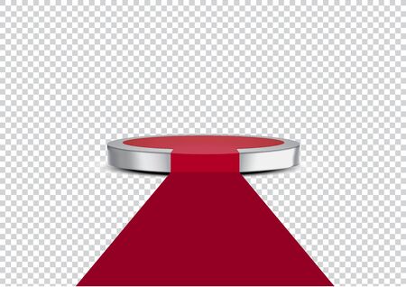 3D Mock up Realistic Metallic Carpet Stage or Cinema for Show, Concert or Presentation on Transparent background illustration vectorのイラスト素材