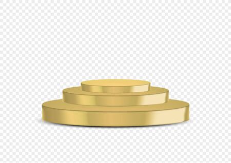 3D Mock up Realistic Gold Award Stage or Shelf For Event Show Product with Transparent background illustration vectorのイラスト素材