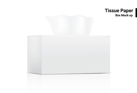 White Tissue Box Mock up Realistic product  packaging on white background vector illustrationのイラスト素材