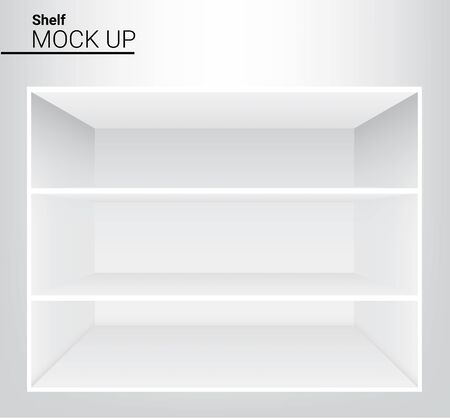 Mock up Realistic Empty Shelves for interior to Show Product with light and shadow background illustrationのイラスト素材